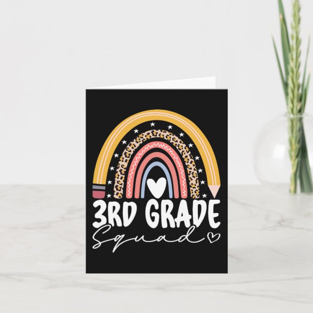 Tarjeta De vuelta a la escuela Rainbow 3er grado Squad (Anverso)
