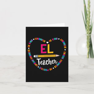 Tarjeta De vuelta a la escuela Tee EL Profesora de inglés 