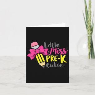 Tarjeta De Vuelta Al Colegio Chicas Pequeña Miss Prek Cuti