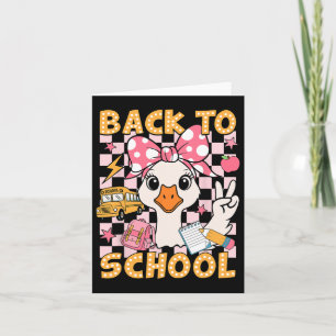 Tarjeta De Vuelta Al Colegio Divertido Tonto Goose Primer