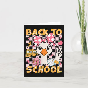 Tarjeta De Vuelta Al Colegio Divertido Tonto Goose Primer 
