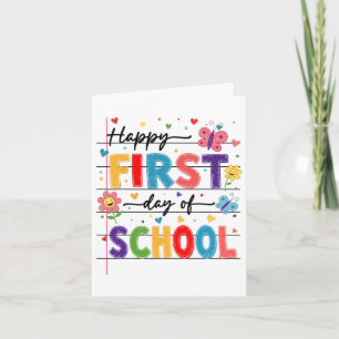 Tarjeta De Vuelta Al Colegio Feliz Primer Día Del Escolar 