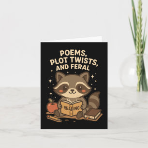 Tarjeta De Vuelta Al Colegio Leyendo Maestra Raccoon Poem