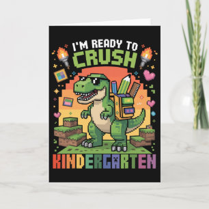 Tarjeta De vuelta al colegio niños de kindergarten estoy l