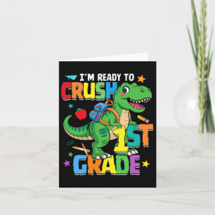 Tarjeta De vuelta al Dinosaurio Escolar Estoy listo para a