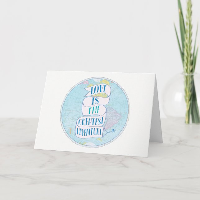 Tarjeta de Wanderlust "El Amor Es La Mayor Aventur (Anverso)