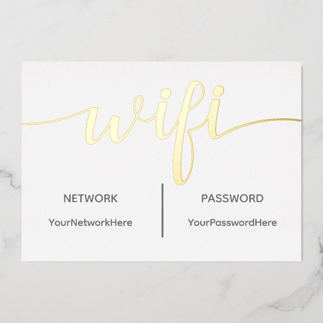 Tarjeta de Wifi para invitados con hoja de alumini (Anverso)