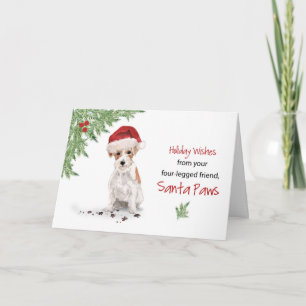 Tarjeta De Wire Haired Jack Russell Terrier Navidades