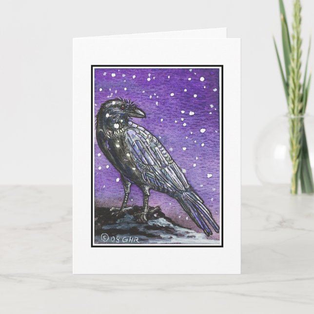 Tarjeta de Yule del cuervo (Anverso)