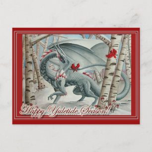 Tarjeta de Yule del navidad del dragón