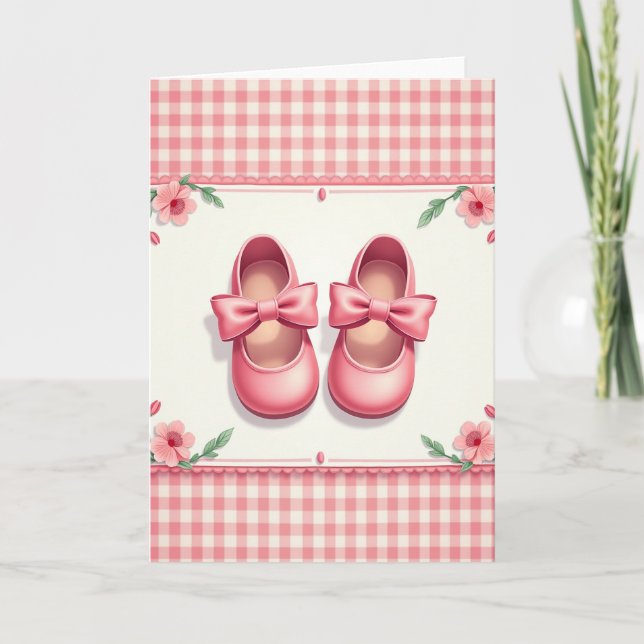 Tarjeta de Zapato de Bebé Dulce (Anverso)