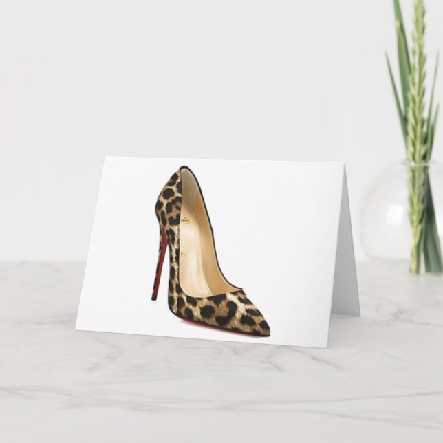Tarjeta de zapatos Cinderella Cita Louboutin Leopa (Anverso)