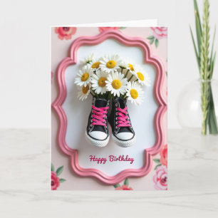 Tarjeta de Zapatos de Margarita de Cumpleaños Dulc