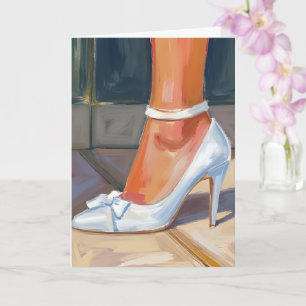 Tarjeta de Zapatos de Novia Blancos para Boda