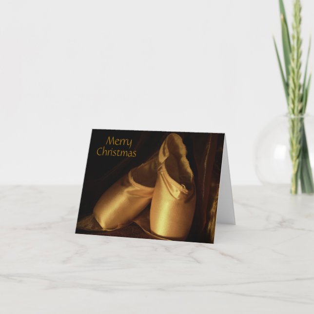 Tarjeta de zapatos para ballet navideño (Anverso)