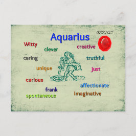 Tarjeta de zodiac de características acuarius