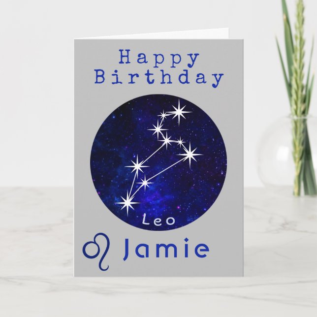 Tarjeta de Zodíaco Horóscopo de Leo (Anverso)