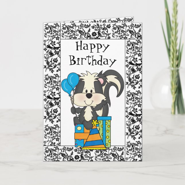 Tarjeta de zorrillo de cumpleaños (Anverso)