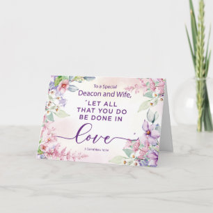 Tarjeta Deacon y esposa El día de San Valentín religioso a
