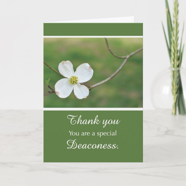 Tarjeta Deaconess Gracias Dogwood Blossom (Anverso)