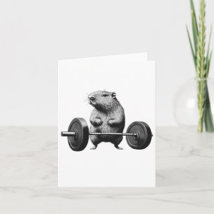 Tarjeta Deadlift Capybara Funny Fitness Rodent Lover Worko