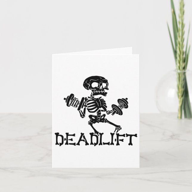 Tarjeta Deadlift Halloween Skeletine Workout Bodybuilding  (Anverso)