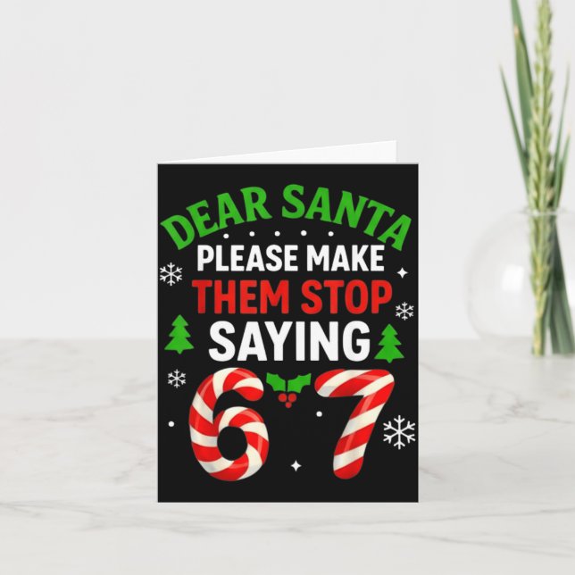 Tarjeta Dear Santa 67 Funny Christmas Six Seven 6-7 Men Wo (Anverso)