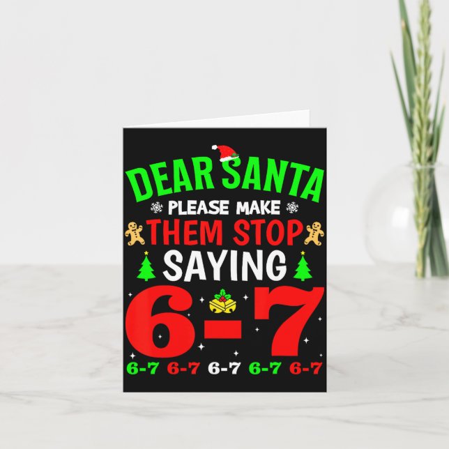 Tarjeta Dear Santa 67 Funny Christmas Six Seven 6-7 Men Wo (Anverso)