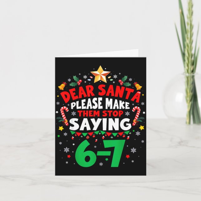Tarjeta Dear Santa 67 Funny Christmas Six Seven 6-7 Men Wo (Anverso)
