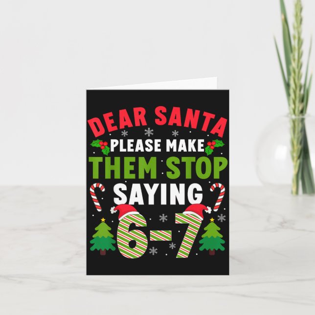 Tarjeta Dear Santa 67 Funny Christmas Six Seven 6-7 Men Wo (Anverso)