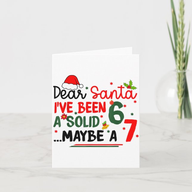 Tarjeta Dear Santa 67 Funny Christmas Six Seven 6-7 Men Wo (Anverso)