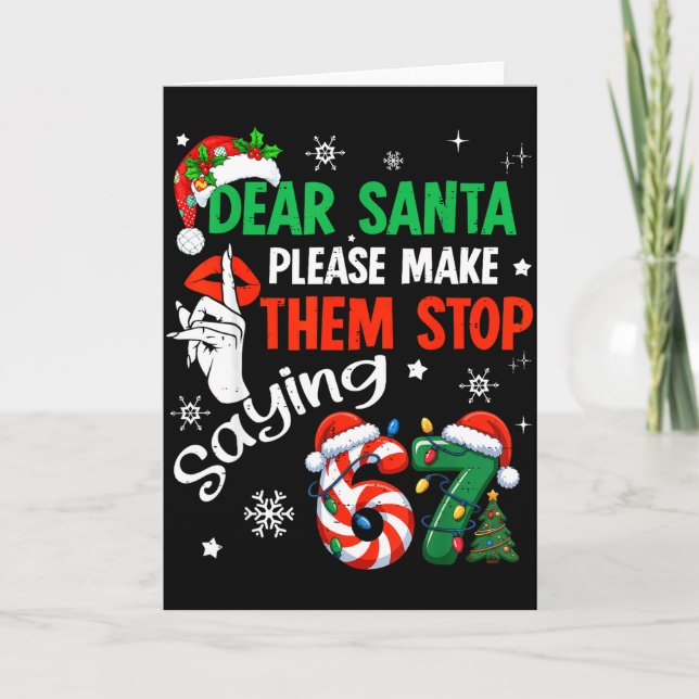 Tarjeta Dear Santa 67 Funny Christmas Six Seven 6-7 Men Wo (Anverso)