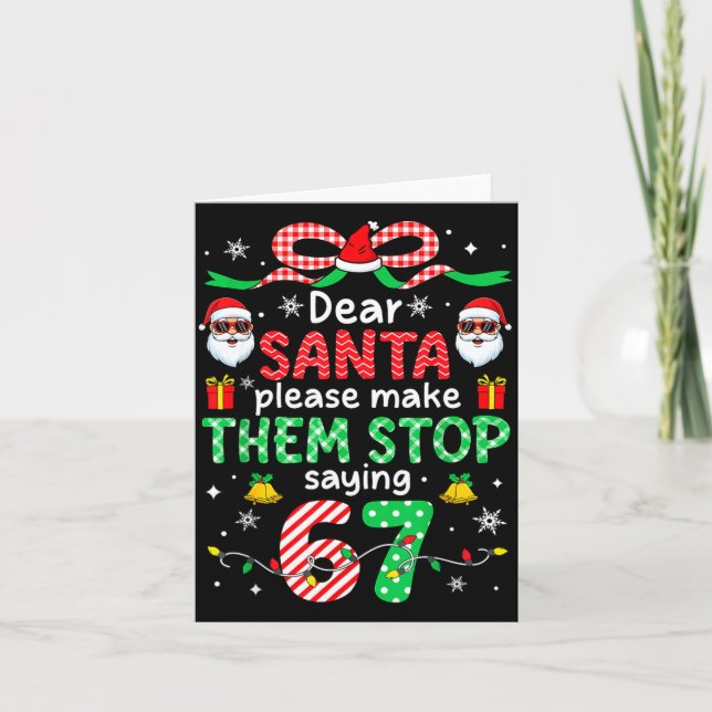 Tarjeta Dear Santa 67 Funny Christmas Six Seven 6-7 Men Wo (Anverso)