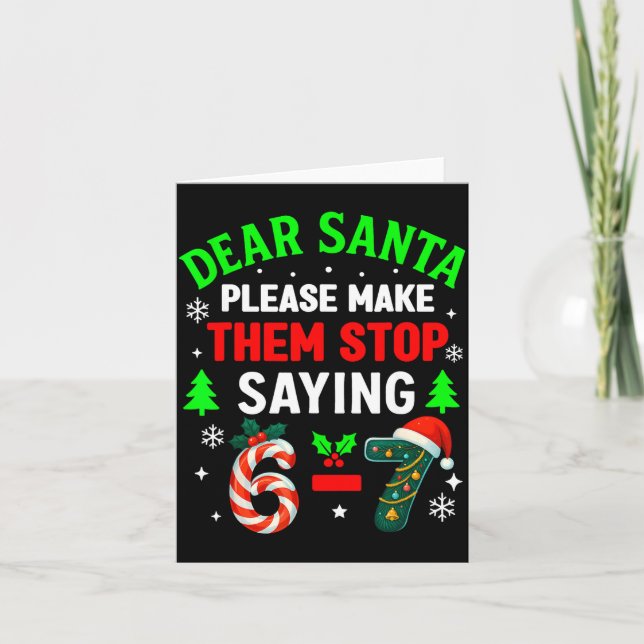Tarjeta Dear Santa 67 Funny Christmas Six Seven 6-7 Men Wo (Anverso)