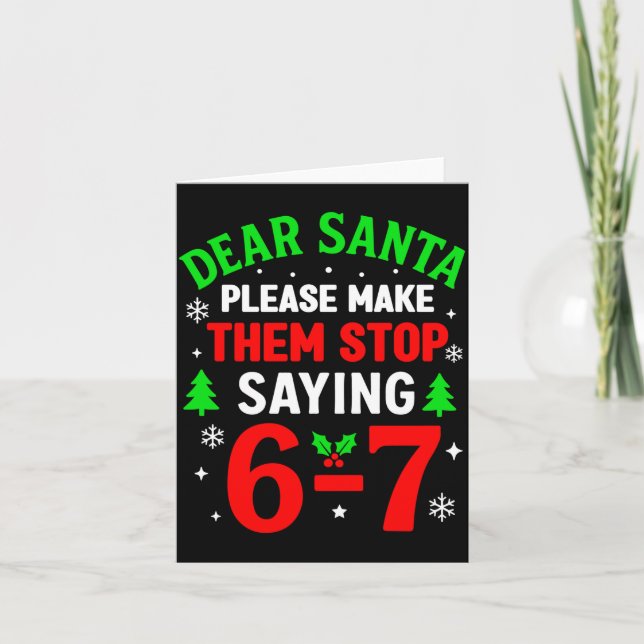 Tarjeta Dear Santa 67 Funny Christmas Six Seven 6-7 Men Wo (Anverso)