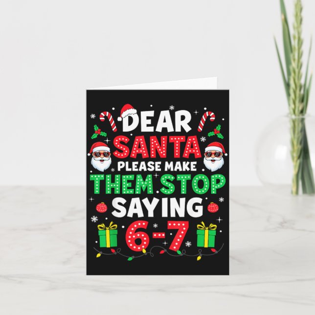 Tarjeta Dear Santa 67 Funny Christmas Six Seven 6-7 Men Wo (Anverso)