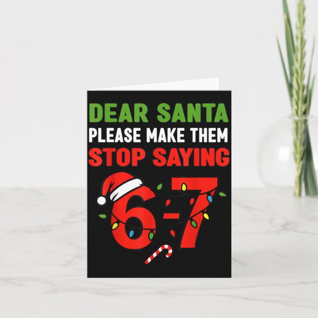Tarjeta Dear Santa 67 Funny Christmas Six Seven 6-7 Men Wo (Anverso)