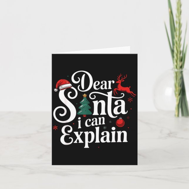 Tarjeta Dear Santa Can Explain Funny Christmas Kids Adults (Anverso)