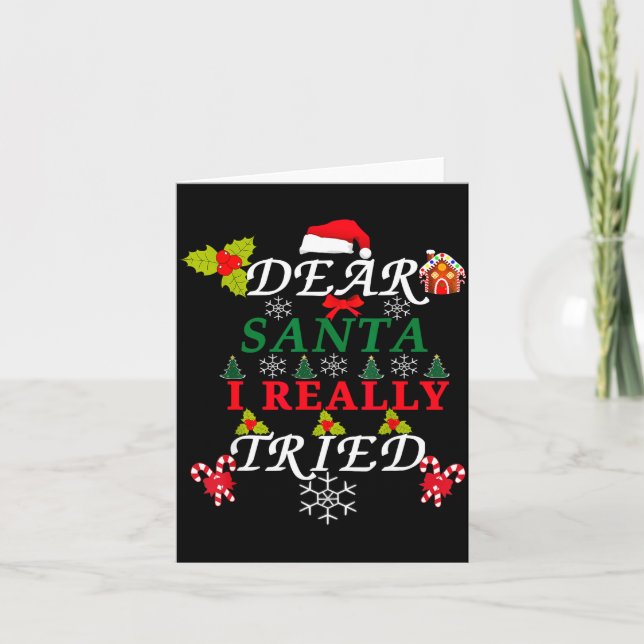 Tarjeta Dear Santa Funny Christmas Meme Family Xmas Pajama (Anverso)