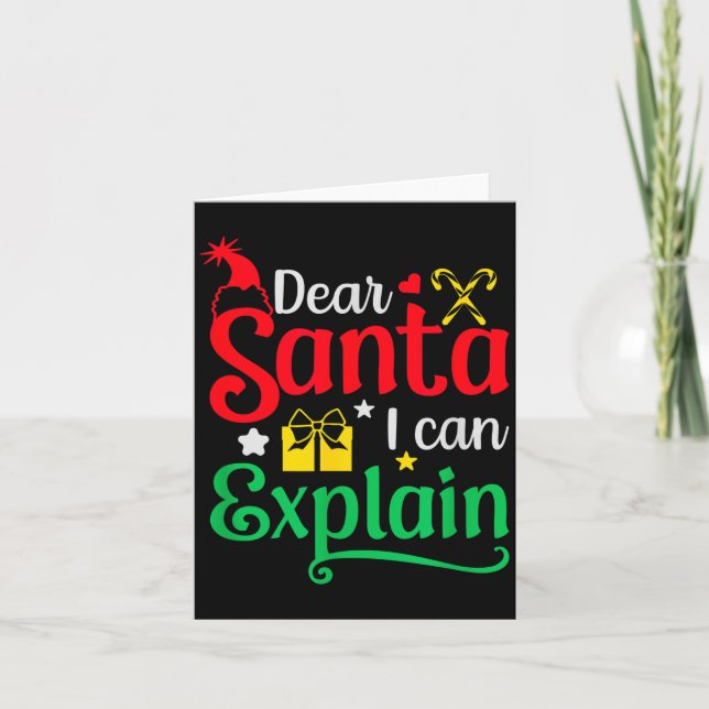 Tarjeta Dear Santa I Can Explain Funny Christmas  (Anverso)