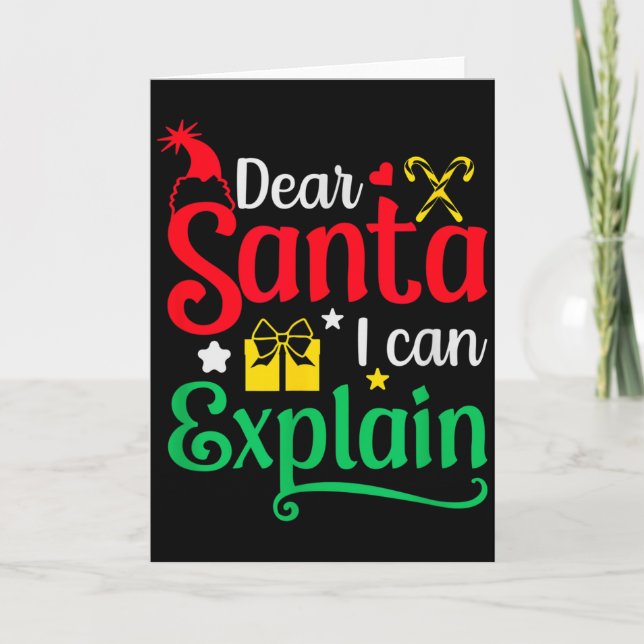 Tarjeta Dear Santa I Can Explain Funny Christmas  (Anverso)