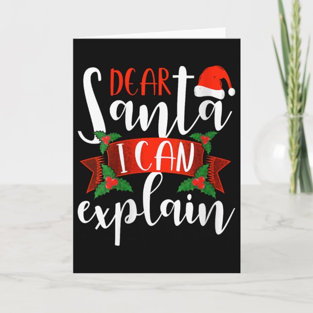 Tarjeta Dear Santa I Can Explain Funny Christmas Decoratio (Anverso)