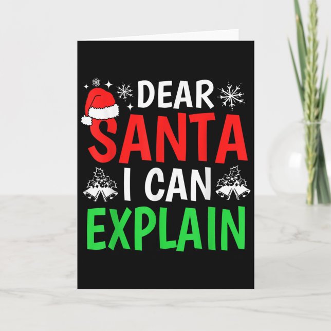 Tarjeta Dear Santa I Can Explain Funny Christmas Holiday F (Anverso)