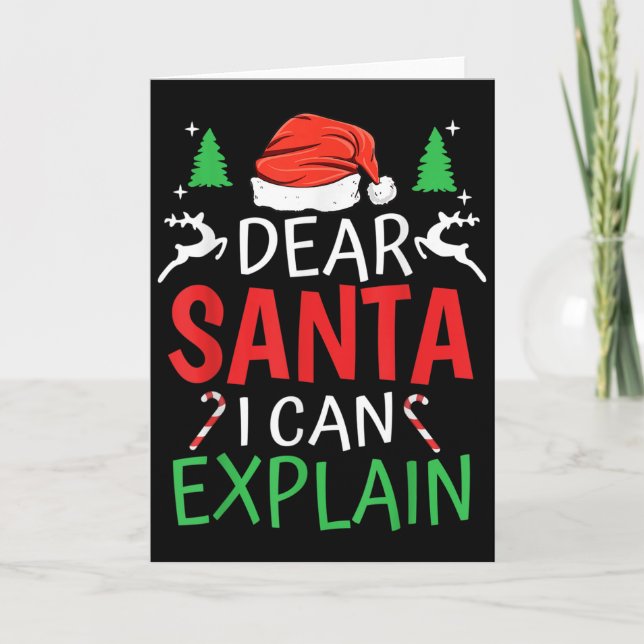Tarjeta Dear Santa I Can Explain Funny Christmas Joke Humo (Anverso)