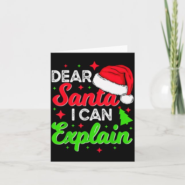 Tarjeta Dear Santa I Can Explain Funny Christmas Joke Sant (Anverso)