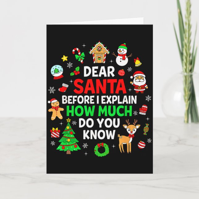 Tarjeta Dear Santa I Can Explain Funny Christmas Matching  (Anverso)