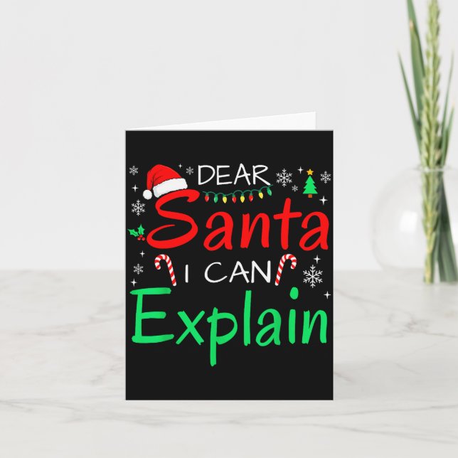 Tarjeta Dear Santa I Can Explain Funny Christmas Men Women (Anverso)