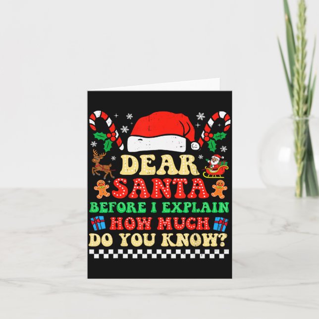 Tarjeta Dear Santa I Can Explain Funny Christmas Xmas Squa (Anverso)