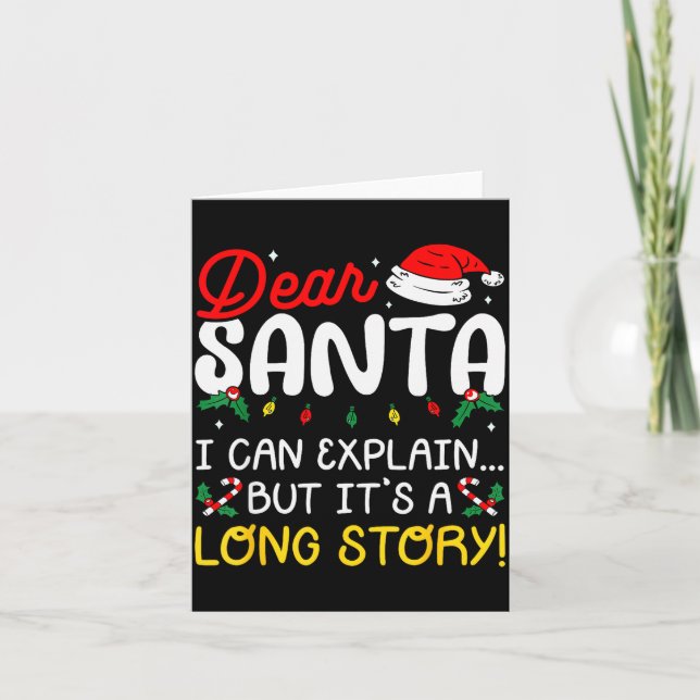 Tarjeta Dear Santa I Can Explain Pajamas Family Matching C (Anverso)