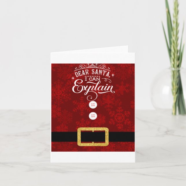 Tarjeta Dear Santa I Can Explain Santa Suit Christmas  (Anverso)
